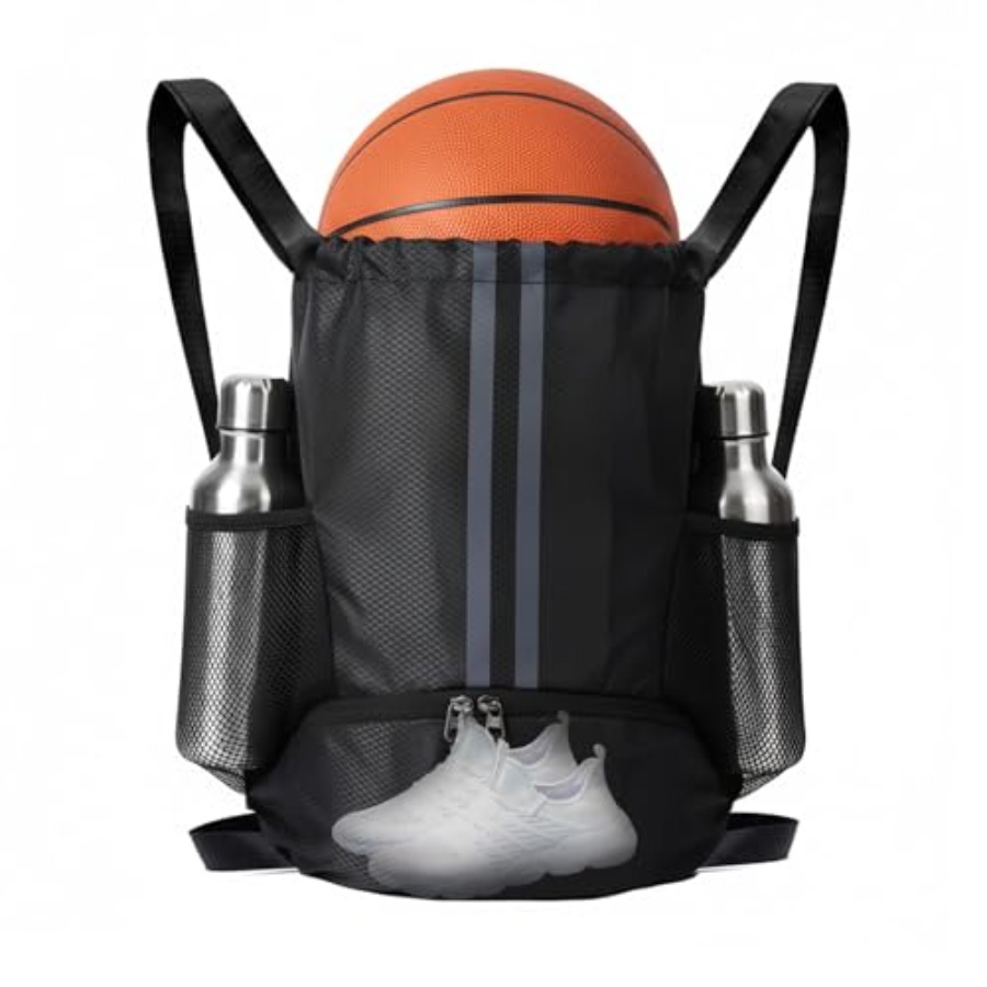 Drawstring Gym Bag - 신발 수납공간이 있는 스포츠 드로스트링 백팩,