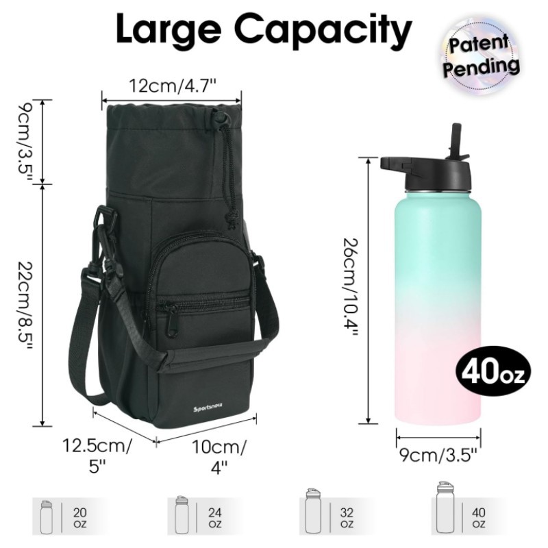 스트랩이있는 물병 홀더 40oz 물병 주머니 절연 물병 - Hydration Pack Outdoor 리뷰 및 가격