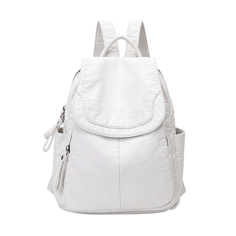 여성용 배낭 화이트 워싱 가죽 배낭, 십대 소녀용 소형 - Fashion Backpack Women 리뷰 및 가격