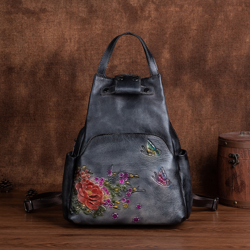 Johnature 정품 가죽 엠보싱 숄더 백 여성 배낭 - Leather Backpack Vintage 리뷰 및 가격