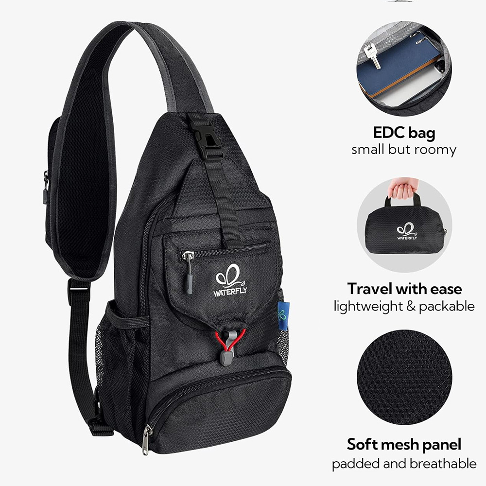 WATERFLY 체스트 백, 숄더 소형 크로스바디 백, - Sling Backpack Shoulder 리뷰 및 가격